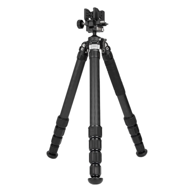 Heavy Duty Professional Adjustable Carbon Fiber Hunting Tripod Integrated Head Knob Lock 60kg Load Capacity 181cm Max Height