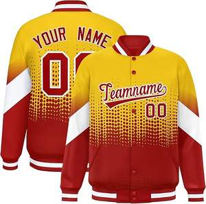Chaqueta Varsity Personalizada por Sublimación, Chaqueta Bomber con Nombre y Número del Equipo, Ropa Casual Urbana para Hombre, Uniforme de Béisbol, Sin Pedido Mínimo - Product Image 2