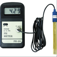 pH-mètre numérique portable Lutron PH-201 - avec ATC, précision de 0,01 pH, comprend des solutions tampon et des piles