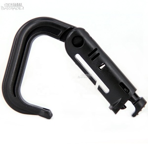 OEM/ODM 6 # D en forme de plastique 55mm Molle Snap tactique lien <span class=keywords><strong>rapide</strong></span> printemps camping randonnée sac Clip complet noir porte-clés mousqueton - Product Image 4