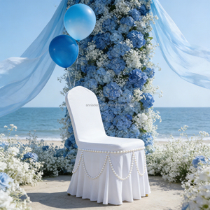 <span class=keywords><strong>Fundas</strong></span> de Silla Elásticas Modernas de Color Blanco Sólido con Dobladillo de Volantes <span class=keywords><strong>para</strong></span> Banquetes, Fiestas, Eventos, Decoración del Hogar y Bodas - Product Image 6