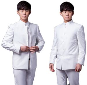 Conjunto de Traje de Dos Piezas para Hombre, Estilo Chino, Cuello Mao, Corte Entallado, Chaqueta Blazer Zhongshan y Pantalones, Tallas S-4XL - Product Image 1