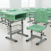 Ensemble table et chaise d'étude multifonctionnel moderne en bois/plastique/métal avec tiroir pour étudiants - Haute performance coût-efficacité, réglable pour l'école