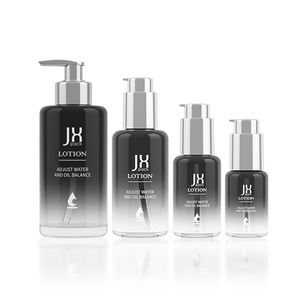 Botella de vidrio para cosméticos, envase de vidrio para champú, con bomba de loción, 200 ml, esmerilado, personalizado - Product Image 2