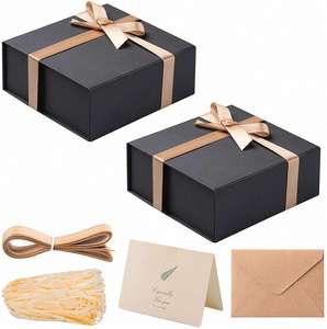 Caja de Regalo Cosmética Grande Negra de Papel con Tapas, Caja de Regalo Cuadrada Mate para Regalos - Product Image 4