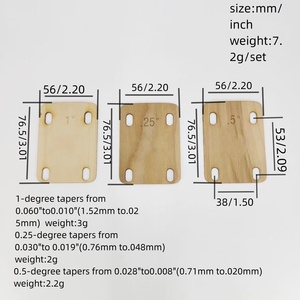 HIVE3pcs Cales de réglage de la hauteur du manche de guitare 0.25 0.5 1 Degré en érable pour guitare électrique, pièces de rechange pour manche de guitare - Product Image 2