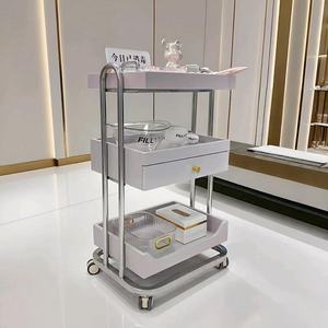 Modern Salon <b>Trolley</b> With Drawer And Tray 4 Wheel Plastic Cart For Beauty Tools Minimalist Design Easy <b>Moving</b> - Product Image 2