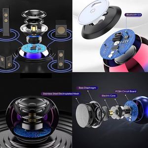 WW1156 New Electroplating Metal Mini M3 Desk Tws Party <b>Speaker</b> Portable Plating 3D Round Wireless <b>Speakers</b> <b>for</b> Smart <b>Phone</b> - Product Image 3