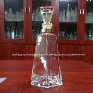 Hình <span class=keywords><strong>d</strong></span>ạng độc đáo 500ml Kim Cương Glass rượu chai rượu với nút chai Stopper - Product Image 3