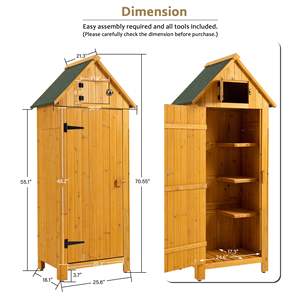 Abri de jardin Db Garden 30,3L x 21,3W x 70,5H en bois naturel, armoire à outils extérieure facilement assemblable pour mobilier de jardin - Product Image 4