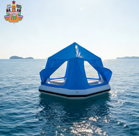 Carpa Flotante Inflable Comercial, Cabana, Plataforma Flotante para Ocio Acuático, Isla Flotante para Resort, Yate, Fiesta en el Mar