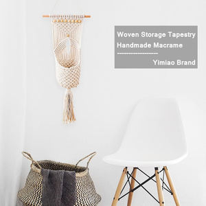 <span class=keywords><strong>Tapiz</strong></span> de almacenamiento tejido bohemio colgante de pared fruta planta maceta soporte macramé colgador - Product Image 4