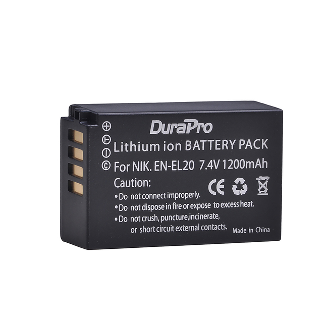 EN-EL20 EL20 1200mAh Battery for Nikon Coolpix P950, P1000, DL24-500, Coolpix A, 1 AW1, 1 J1, 1 J2, 1 J3, 1 S1 Camera