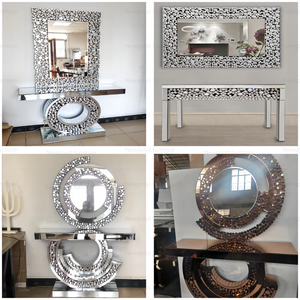 Customize Post-modern Simple <strong>Console</strong> <strong>Table</strong> with <strong>Round</strong> Mirror Cabinet Entrance Living Room Decorative Cabinet - Product Image 6