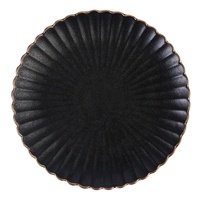 Prix usine créatif mat noir glaçure céramique grès assiette à salade de fruits plats à motifs pour la maison Restaurant fête de mariage
