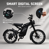 Vélo électrique tout-terrain OUXI GT2000 à pneus larges, déverrouillage intelligent NFC longue portée 100 km, super puissant, vélo d'aventure, vélo tout-terrain