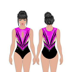 Disfraz de <span class=keywords><strong>gimnasia</strong></span> de plumas naranjas decoradas con diamantes de imitación personalizados con mangas largas de <span class=keywords><strong>malla</strong></span> - Product Image 4