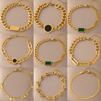 Bracelet chaîne de mariage pour couple, élégant et tendance, en acier inoxydable plaqué or 18 carats, étanche et inaltérable, accessoires pour femmes, vente en gros