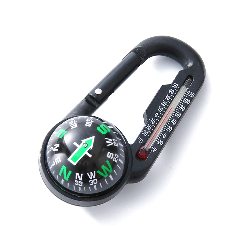 PUNELE Porte-clés Boussole Multifonction étanche Mini Thermomètre Portable pour la Randonnée en Camping en Plein Air