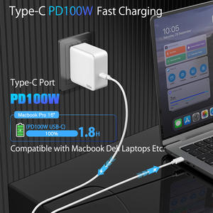 Cargador de ordenador portátil TKT de 100W, estación de carga Flash PD rápida para tipo C, Compatible con teléfonos iPhone Android, carga rápida de escritorio Ada - Product Image 2
