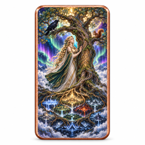 Wikinger Nordische Mythologie Yggdrasil Kupferbarren Souvenir 1 Unze Reines Kupfer UV-Farbdruck Kundenspezifisch OEM ODM Großhandel - Product Image 1