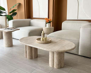 <span class=keywords><strong>Mesa</strong></span> de Centro de Piedra Caliza Blanca Elegante, Novedad 2024, <span class=keywords><strong>Mesa</strong></span> de Salón de Diseño, <span class=keywords><strong>Mesa</strong></span> de Centro de <span class=keywords><strong>Travertino</strong></span> Beige - Product Image 3