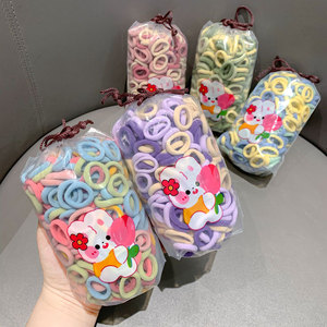 Anneau de cheveux pour enfants, nouvelle couleur douce, anneau de serviette sans couture, ne blesse pas les cheveux, haute élasticité, durable, anneau de <span class=keywords><strong>pouce</strong></span> pour filles, polyester - Product Image 4