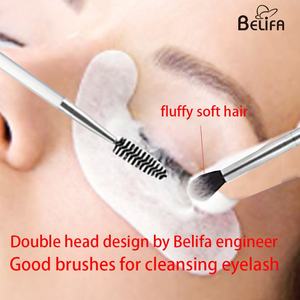 Double tête transparent <span class=keywords><strong>acrylique</strong></span> poignée mascara baguette cils spoolie brosse de nettoyage ombre à paupières mélange brosse de maquillage - Product Image 3