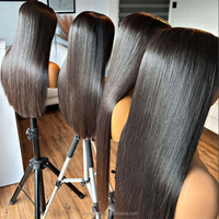 Pelucas humanas Venta al por mayor Hueso recto crudo Vietnamese100 % por ciento Pelucas de cabello humano 13x4 HD Pelucas delanteras de encaje para mujeres negras