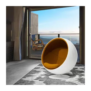 Modern iç şık yuvarlak rahat oturma odası sandalye döner Oval yumurta Pod sandalye