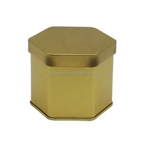 Empty decorative Hexagonal tins for honeybee wax cosmetic body face creams candle wax watch