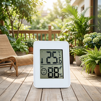 Higrometer dan Termometer Digital Mini dengan Dudukan Meja dan Lubang Gantung untuk Rumah, Kantor, dan Termometer Kamar Mandi Dalam Ruangan