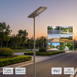 Lampione Solare LED XUYIDA con Telecamera CCTV 5000K Luce Diurna Layout Agi32 in Lega di <span class=keywords><strong>Alluminio</strong></span> Classificato IP67 Garanzia 5 Anni CE RoHS - Product Image 4