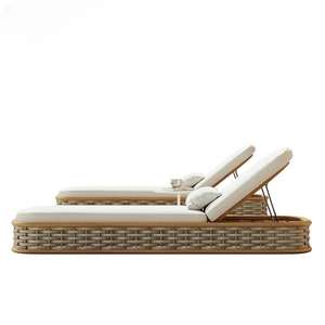 <span class=keywords><strong>Tumbonas</strong></span> de madera de teca para exteriores, tumbona tejida de ratán hecha <span class=keywords><strong>a</strong></span> <span class=keywords><strong>mano</strong></span>, muebles de playa junto <span class=keywords><strong>a</strong></span> la piscina - Product Image 6