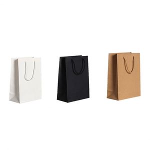 Bolsas de Compra de Papel Kraft Reciclables y Biodegradables Ecológicas de Fábrica LH con Asas de Cuerda de Algodón para Venta Minorista Diaria - Product Image 5