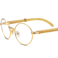 MK24101702 Nuevas Gafas de Cuerno Hechas a Mano Populares para Hombre, Monturas Redondas de Alta Calidad para Todo Tipo de Rostro, Gafas Ópticas de Lujo