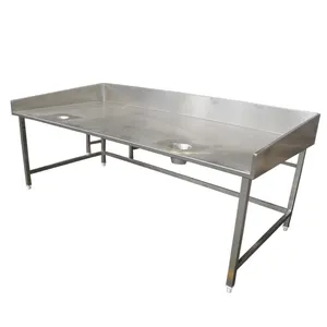 Çöp deliği ile paslanmaz çelik lavabo masa balık temizleme işleme çalışma masası et worktable