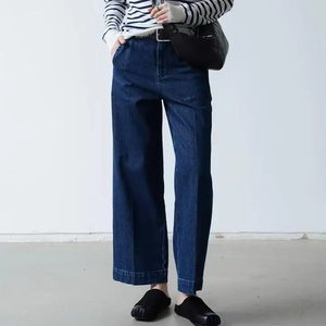 OEM OED High Rise Baggy Mom Denim <strong>Jeans</strong> Vintage Ankle Length Straight Leg Embroidery Rivet Button Cotton Blue <strong>Line</strong> Edge Cargo - Product Image 1