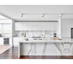 خزانات مطبخ من الخشب الأبيض الحديث من الشركات المصنعة للمشروع العالمي أثاث فاخر - Product Image 6