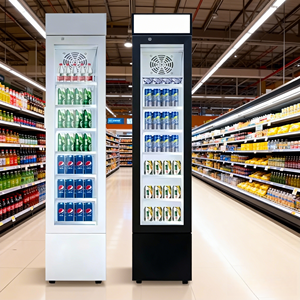 Refrigerador Comercial Vertical Ultrafino con Puerta de Vidrio Transparente, Exhibidor de Bebidas, Refrigerador Vertical Estrecho - Product Image 3