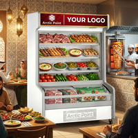 Vitrine Réfrigérée Commerciale pour Aliments Frais avec Porte Vitrée, MOQ1, Livraison Rapide pour Petits Restaurants et Entreprises