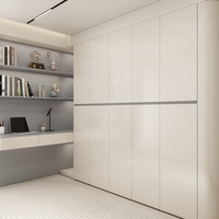 Armoire murale moderne minimaliste avec grand rangement, bureau flottant latéral avec bande LED, OEM ODM