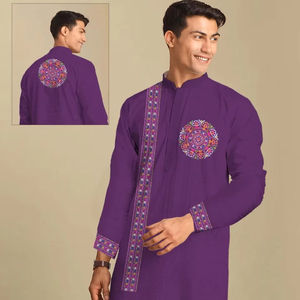 Diseñador Kurta para hombres Diseños de bordado Festival indio Desgaste Kurta para hombres Ropa DE BODA Colecciones de ropa - Product Image 1