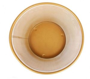 <b>Mesh</b> Trash Can Round Open <b>Top</b> Waste Basket Solid Metal Round Rose Gold Trash Can - Product Image 5