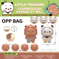 Porte-clés Pendentif Panda Cartoon Yier Bubu à Visage Changeant, Accessoire Anti-stress à Commutation Rapide, Léger et Durable en Plastique, Artisanat