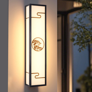 Lampe murale extérieure chinoise moderne Nightsappan 60 cm, étanche, pour villa, balcon, cour - Product Image 1