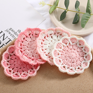 2025 maßge schneiderte Wave Lace Tisch Untersetzer Matte Stoff Häkeln Gestrickt Bunt en Yard Tee Kaffeetasse Matte Pad für den täglichen Gebrauch - Product Image 1