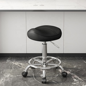 Mobile Adjustable Swivel <b>Bar</b> <b>Stool</b> with Backrest-Comfortable for Manicure Hairdressing Desk/Cash Register Use-Large Worker <b>Stool</b> - Product Image 6