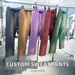 LIJI K030 Pantalon de survêtement personnalisé High Vintage Sun Fade Acid Washed Straight Leg 360-500 Gsm Cotton Polyester Windproof Quick Dry - Product Image 2