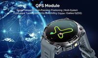 Montre connectée Android GPS K76A en alliage avec écran AMOLED, bracelet en silicone, contrôle par application, assistant vocal, suivi du sommeil et de la fréquence cardiaque, alarme